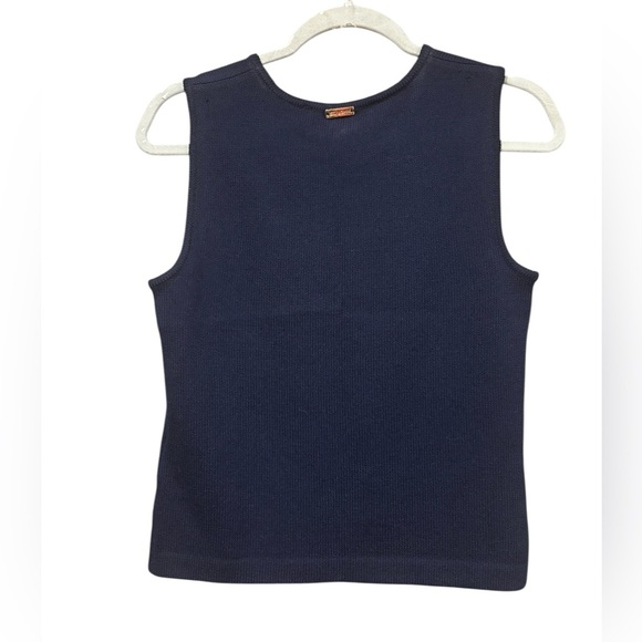 ST. JOHN Nautical sport vintage Navy sweater vest size PS - Picture 2 of 9